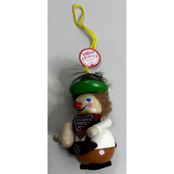 VTG 3" Steinbach Oktoberfest Wooden Christmas Ornament Handmade Germany Beer NWT - Picture 2 of 12